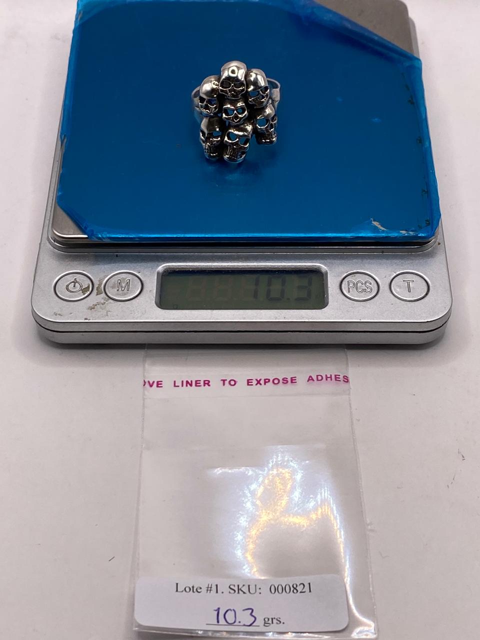 Anillo de Calaveras Apiladas en Plata .925