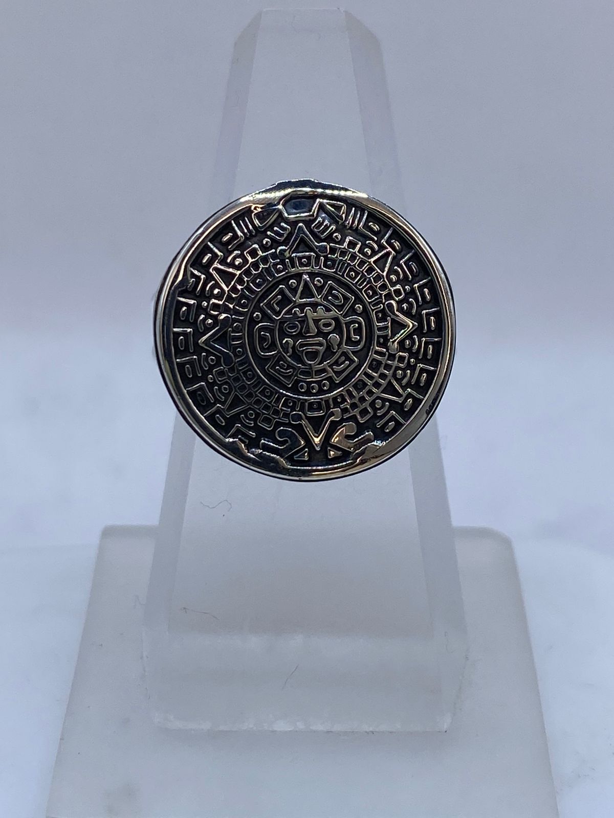 Anillo Calendario Azteca en Plata .925