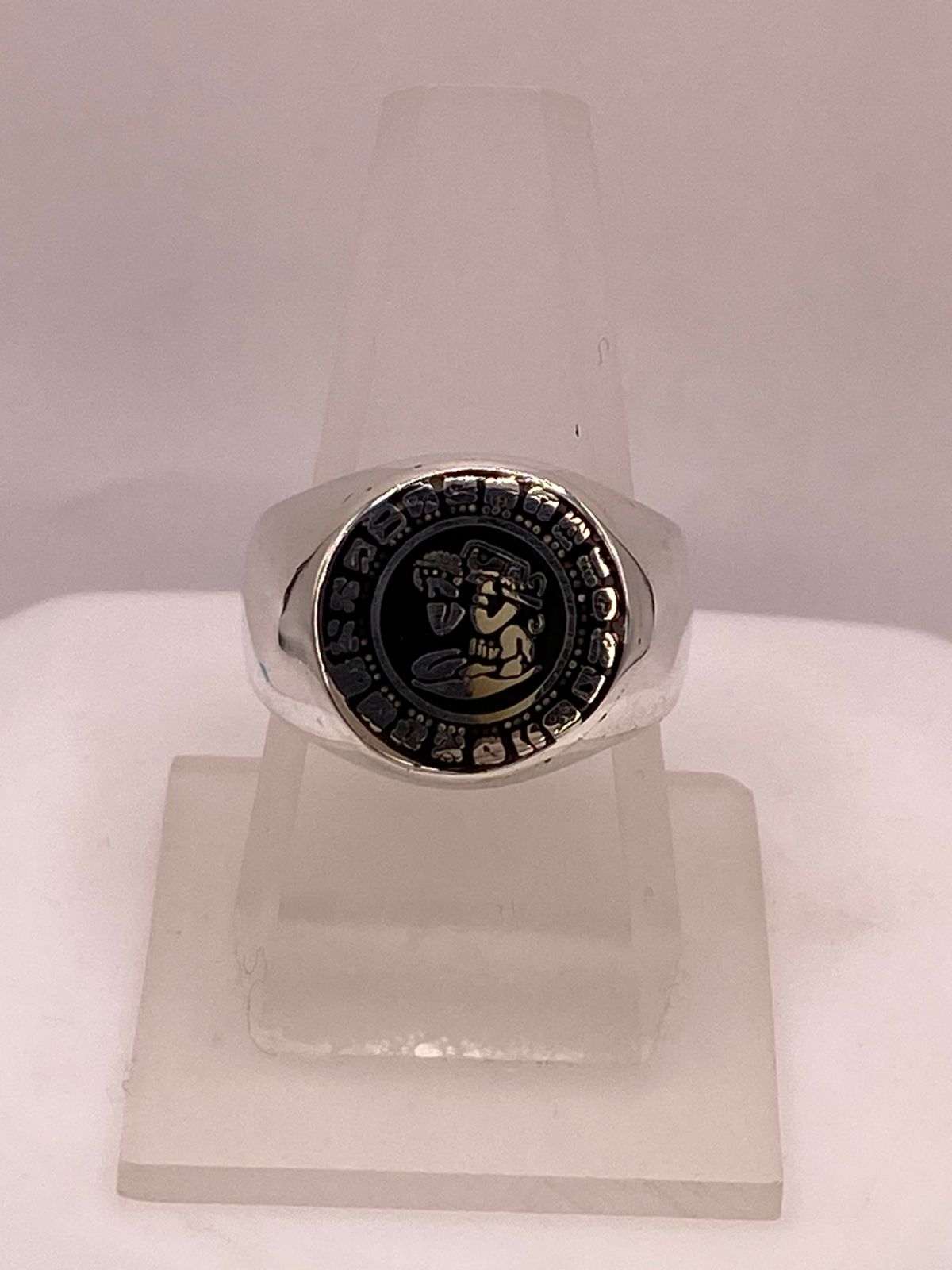 Anillo Calendario Azteca en Plata .925