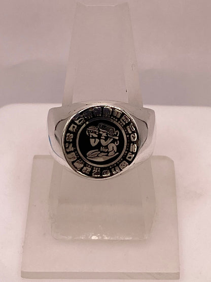Anillo Calendario Azteca en Plata .925 — vista lateral