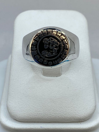 Anillo Calendario Azteca de Plata .925