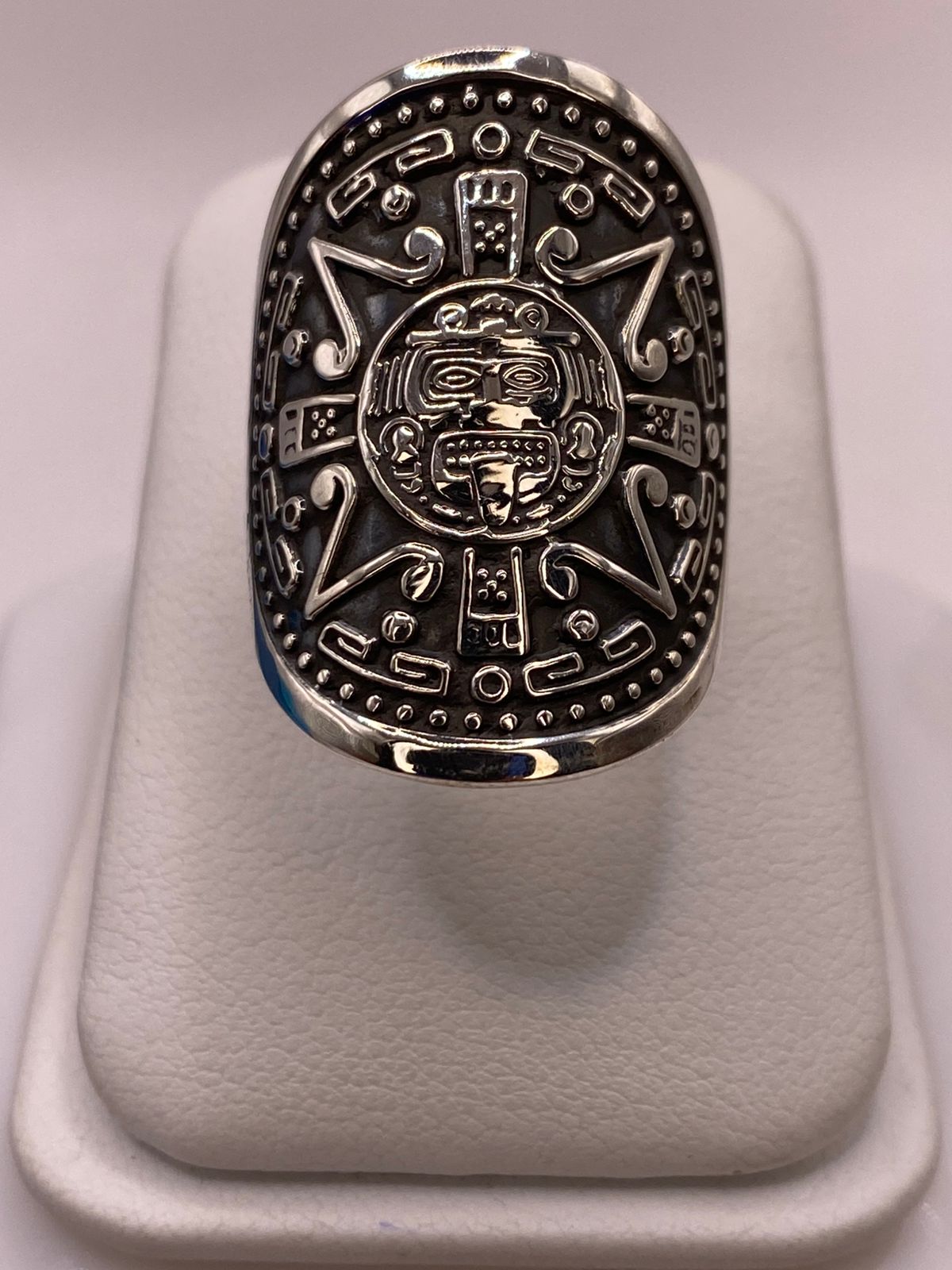 Anillo Calendario Azteca en Plata .925