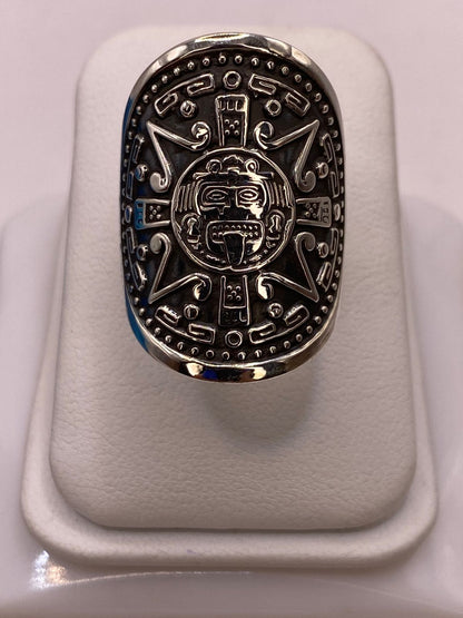 Anillo Calendario Azteca en Plata .925