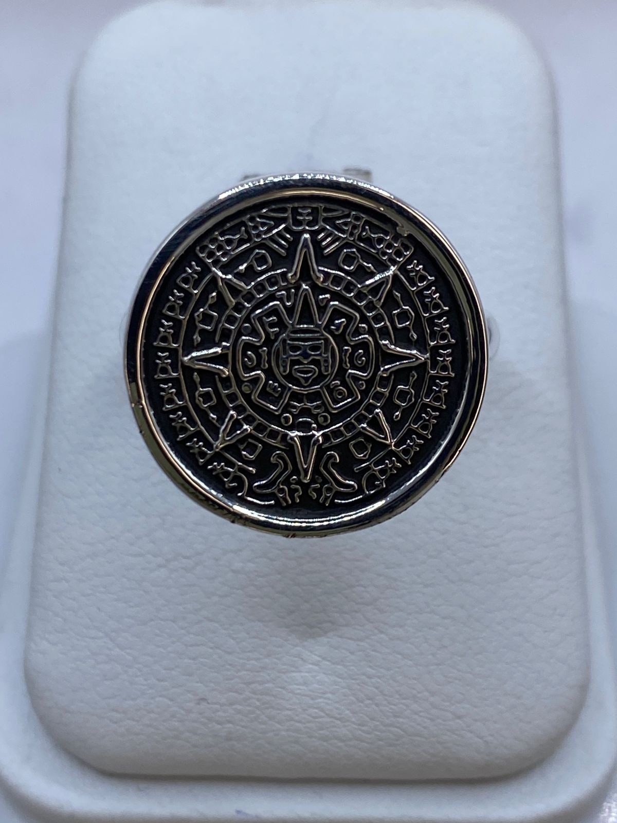 Anillo Calendario Azteca en Plata .950
