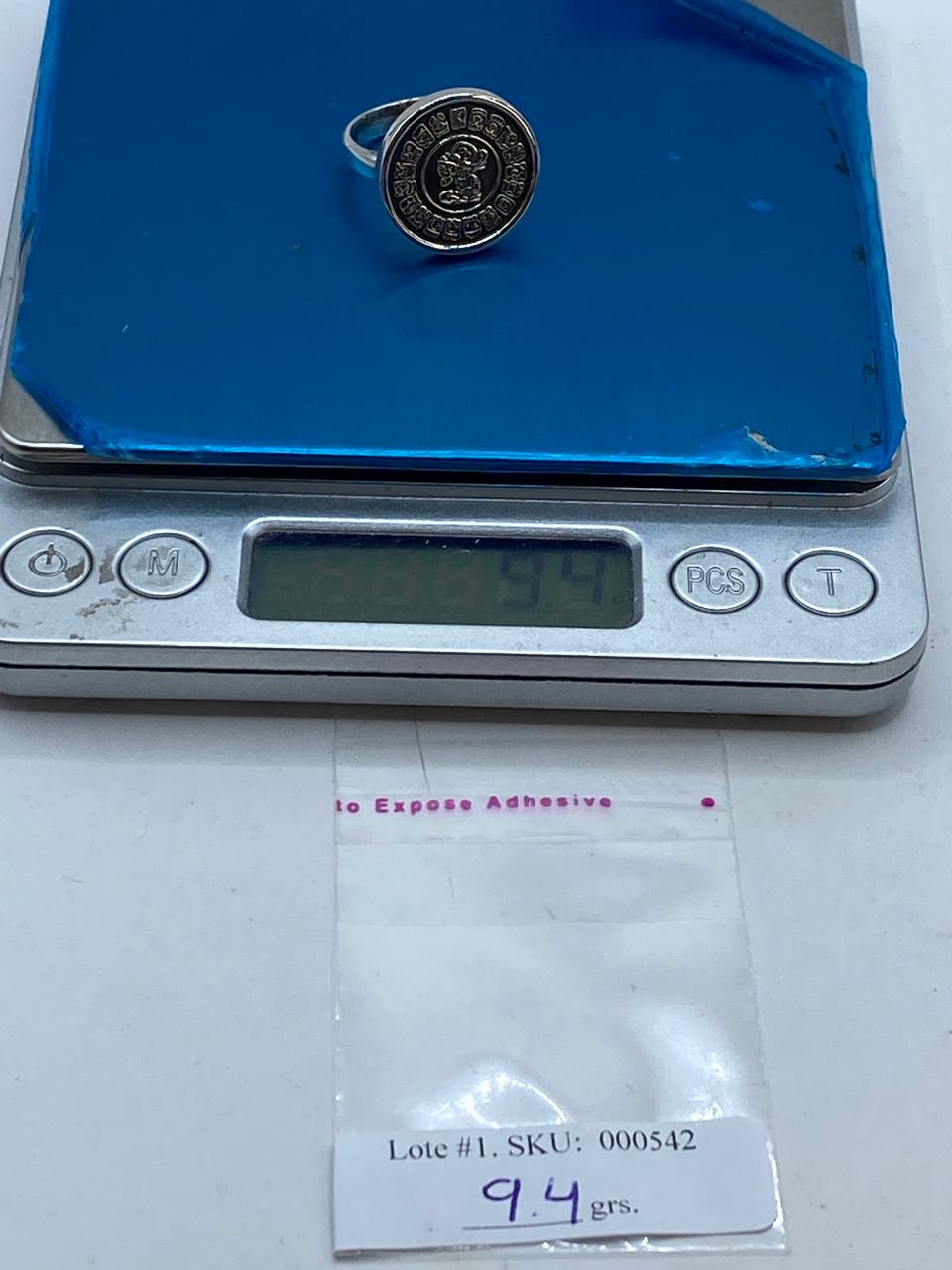 Anillo Calendario Maya en Plata .925 Diseño Circular Ancestral