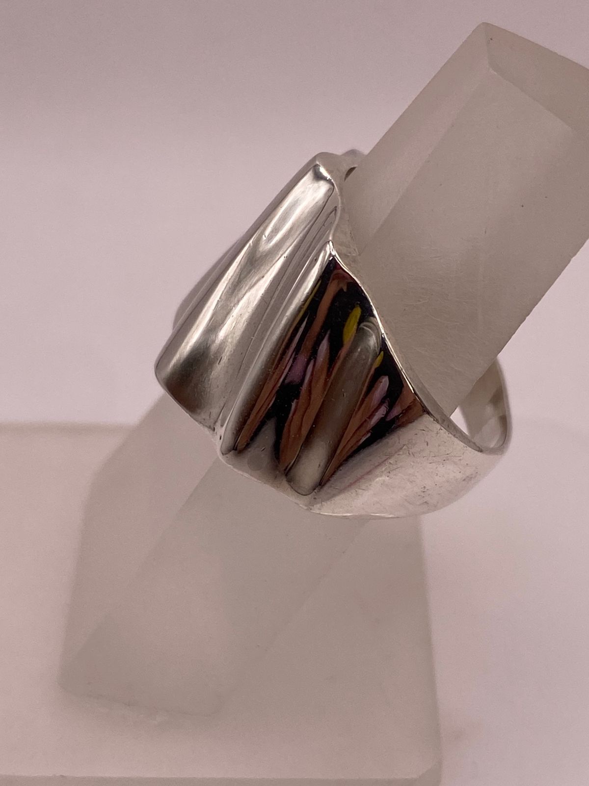 Anillo Contemporáneo Diagonal en Plata .925