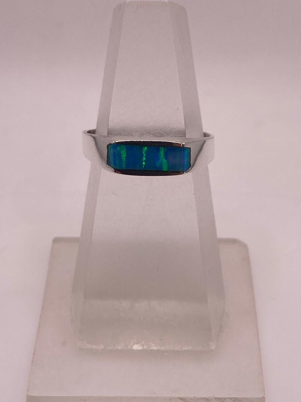 Anillo Contemporáneo de Plata 950 con Ópalo de Fuego
