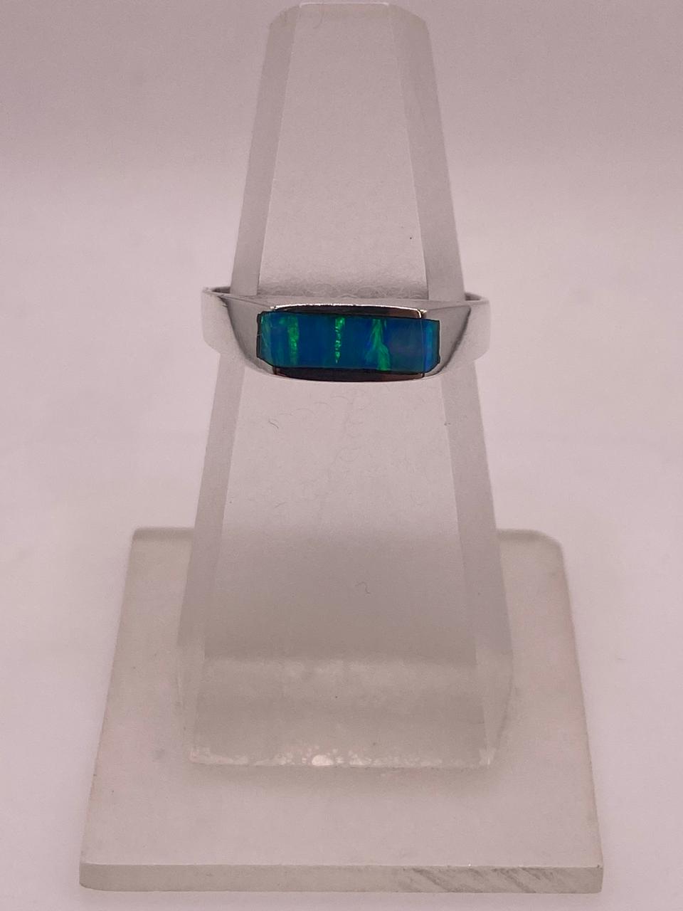 Anillo Contemporáneo de Plata 950 con Ópalo de Fuego