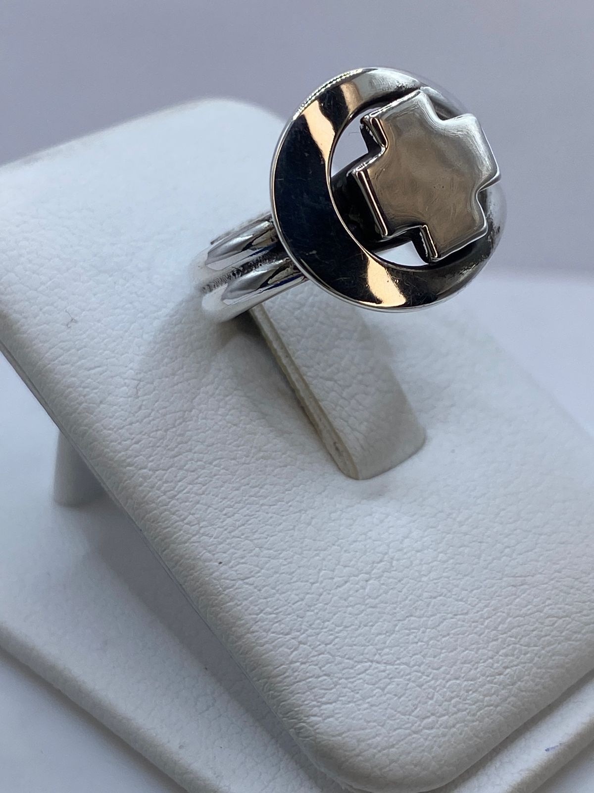 Anillo Cruz Moderna en Plata .925