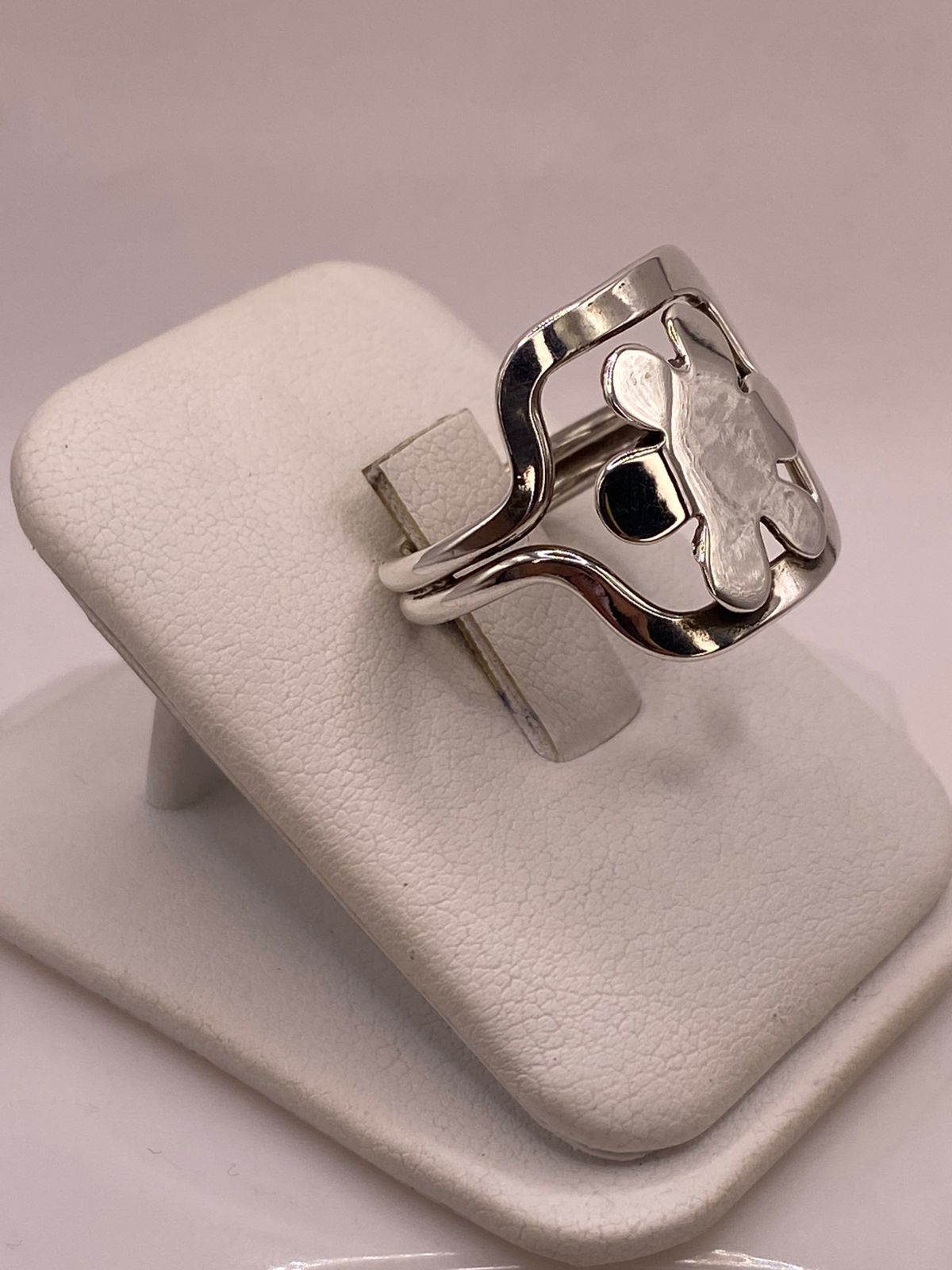 Anillo Diseño Orgánico en Marco Cuadrado Plata .925