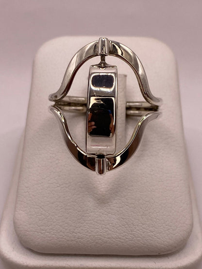 Anillo Doble Vista Giratorio con Ópalo de Fuego en Plata .925, vista posterior