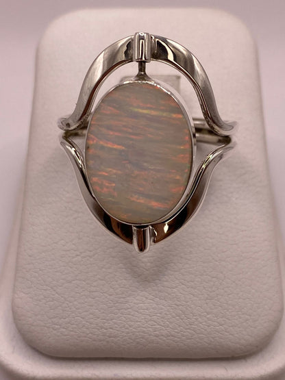 Anillo Doble Vista Giratorio con Ópalo de Fuego en Plata .925 — imagen 11