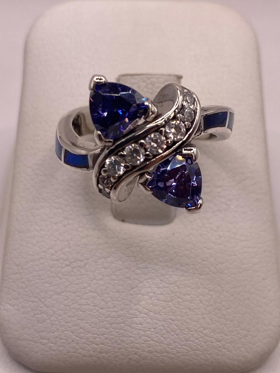 Anillo Elegante de Plata 925 con Ópalo de Fuego y Zirconia