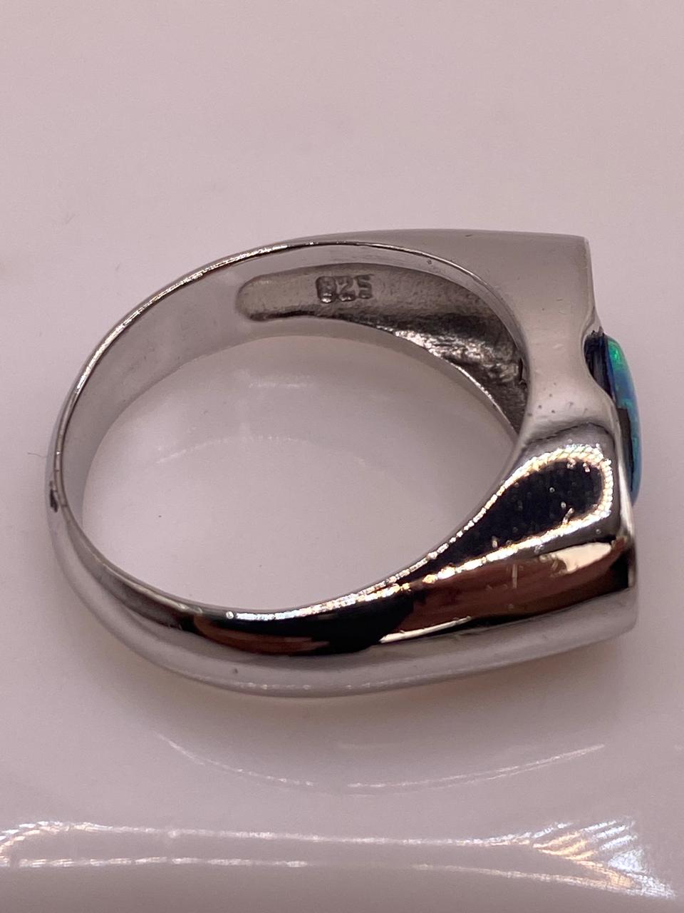 Anillo Elegante de Plata 925 con Ópalo de Fuego y Zirconia