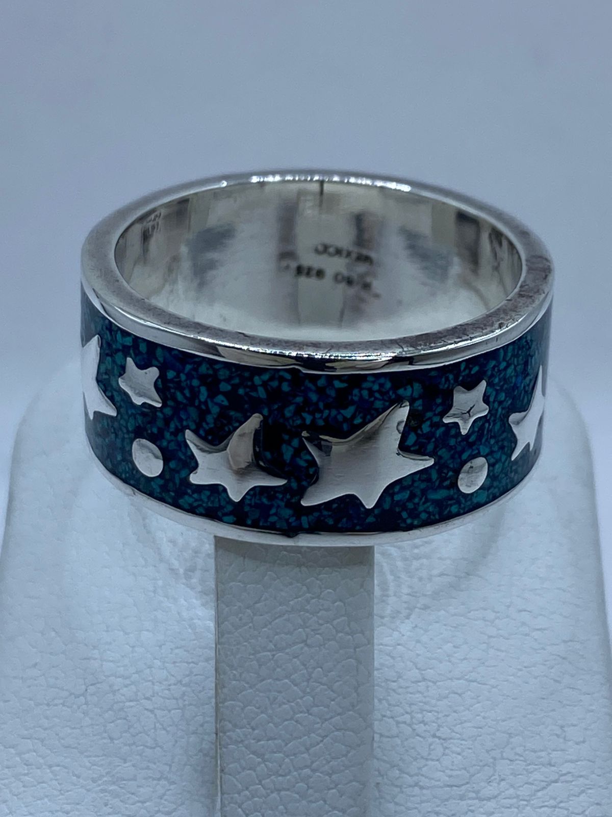 🌙⭐ Anillo Estrellas y Luna en Plata .925 con Turquesa Natural