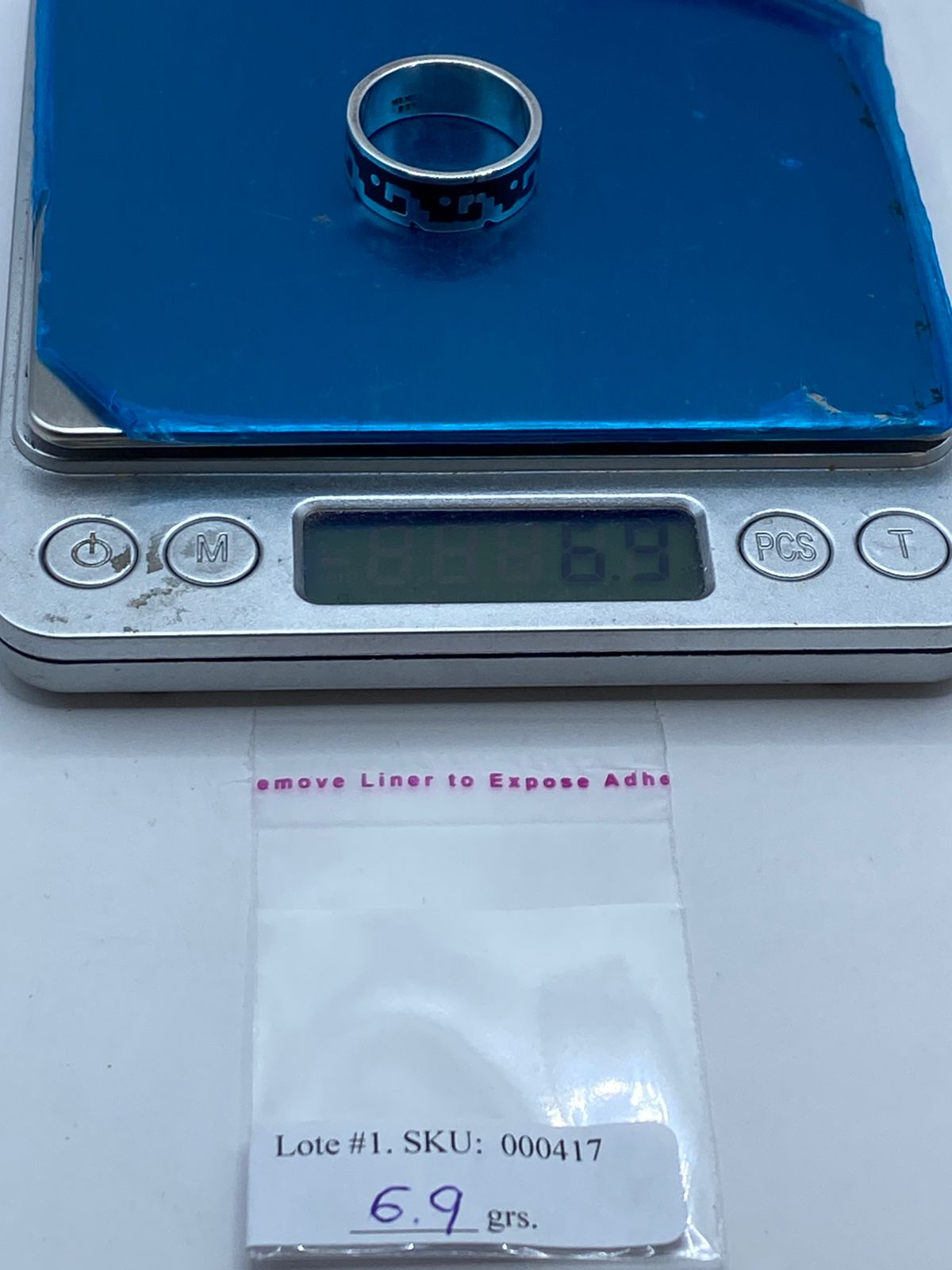 Anillo Forma de Olas en Plata .925 con Obsidiana Negra