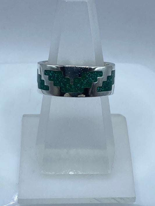 Anillo Forma de Pirámide en Plata .925 con Ónix