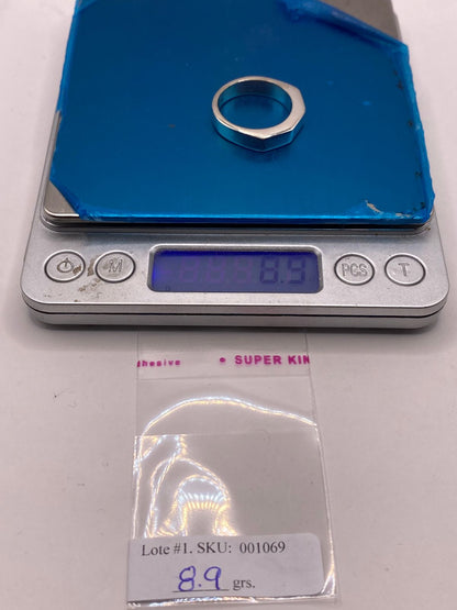Anillo Geométrico Minimalista en Plata .925, peso en gramos (báscula)