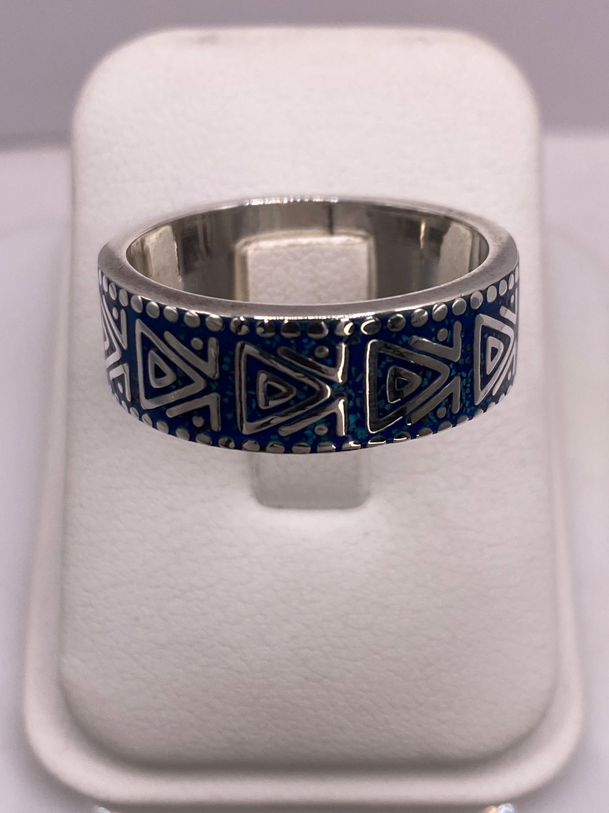 Anillo Geométrico en Plata .925 con Turquesa