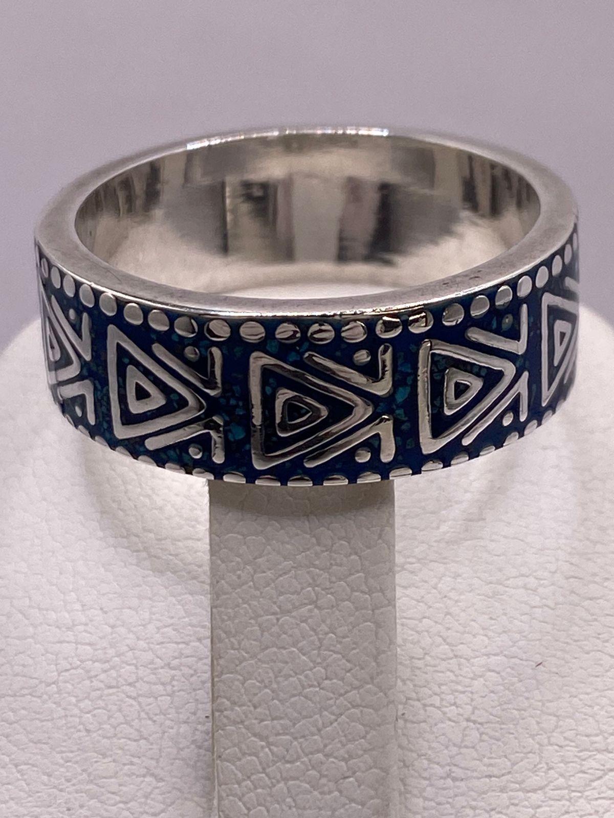 Anillo Geométrico en Plata .925 con Turquesa