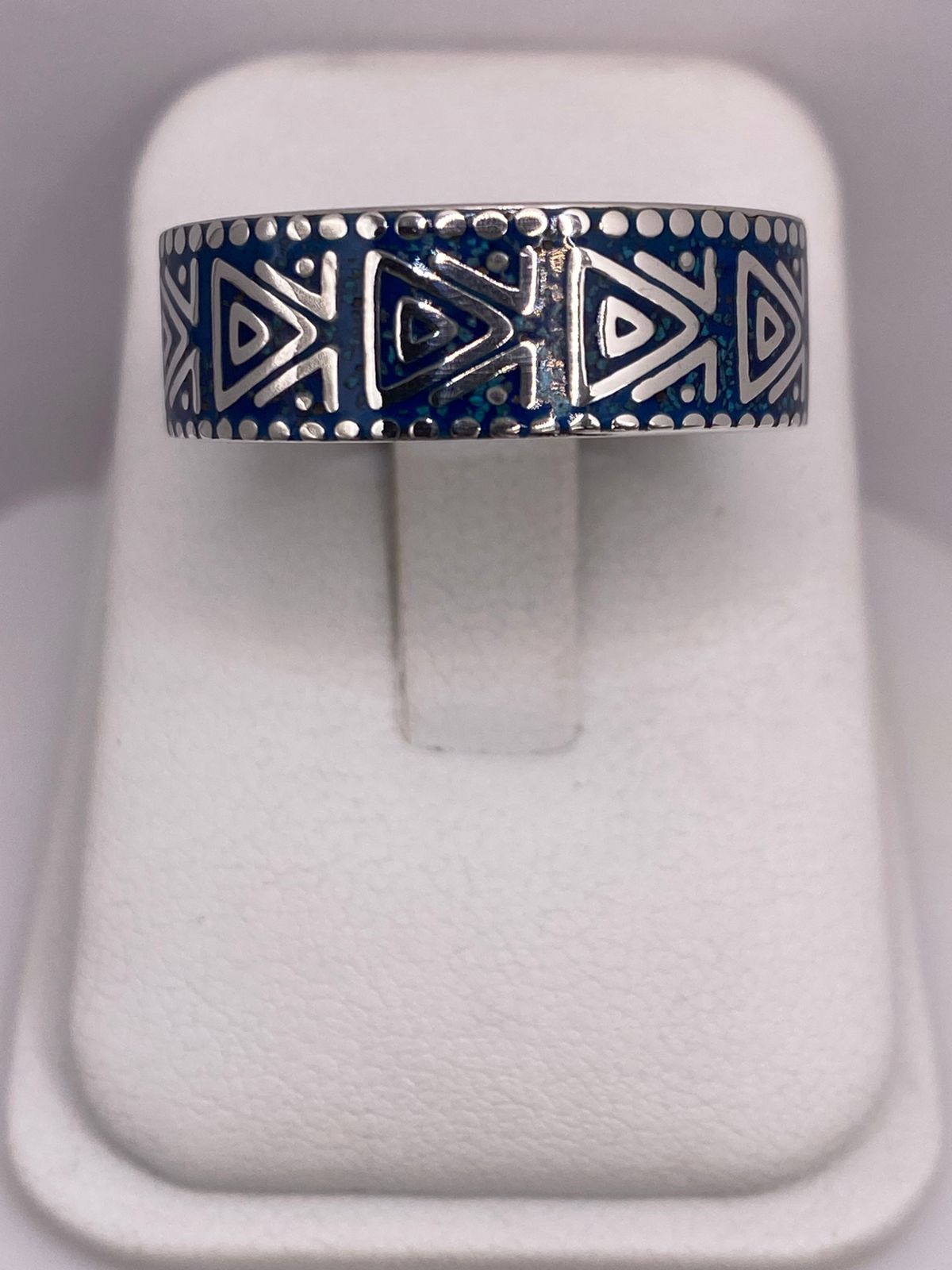 Anillo Geométrico en Plata .925 con Turquesa