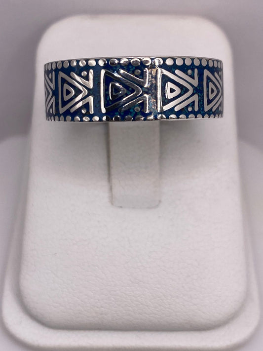 Anillo Geométrico en Plata .925 con Turquesa