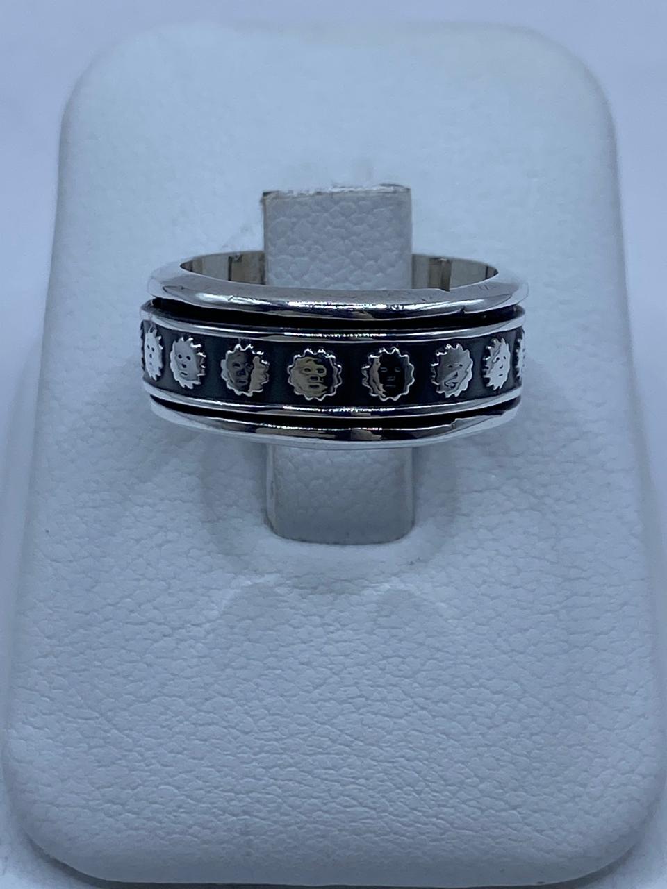 Anillo Giratorio de Plata 925 con Caritas de Sol