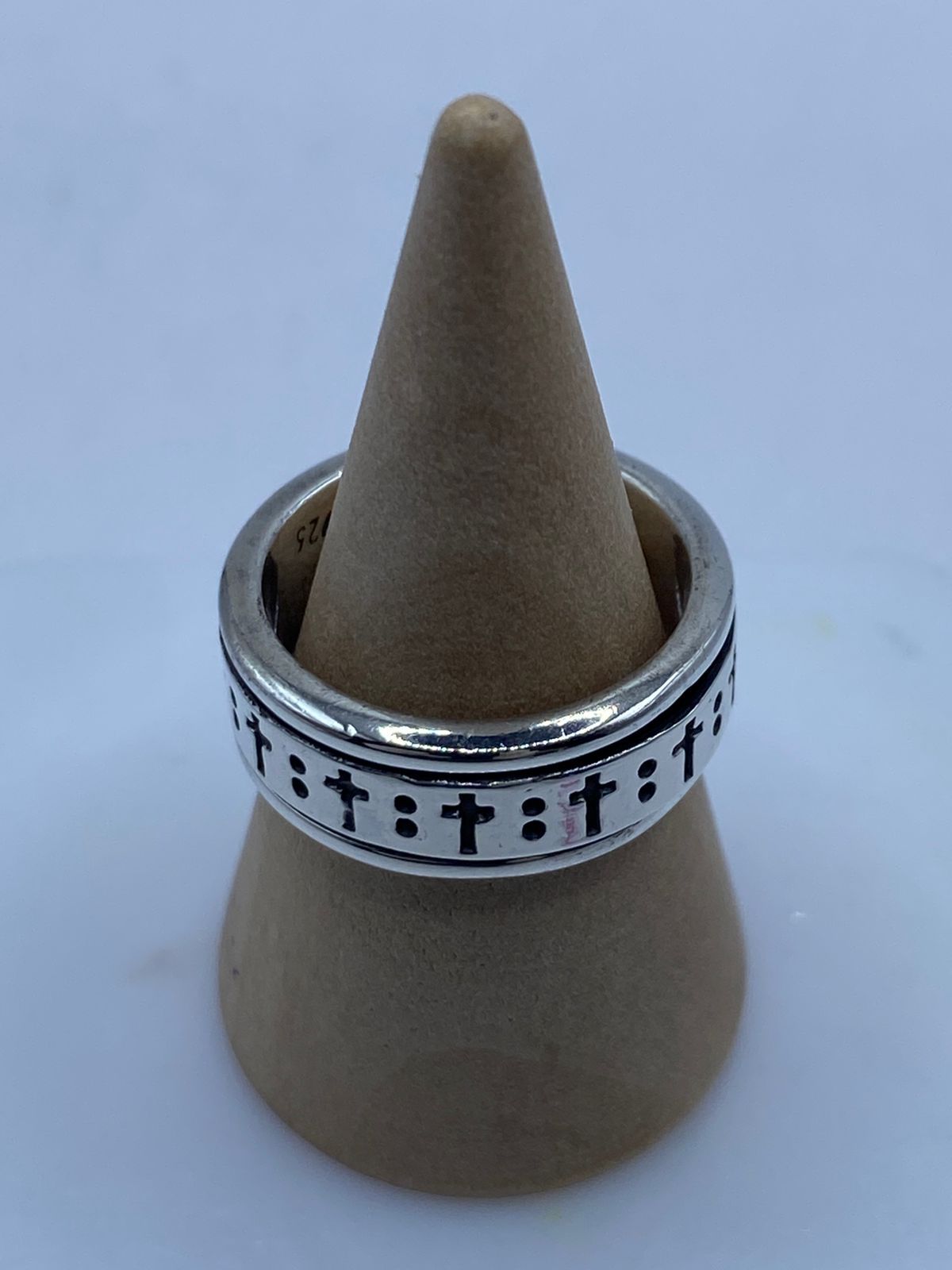 💍✝️ Anillo Giratorio de Plata 925 con Diseño de Cruces