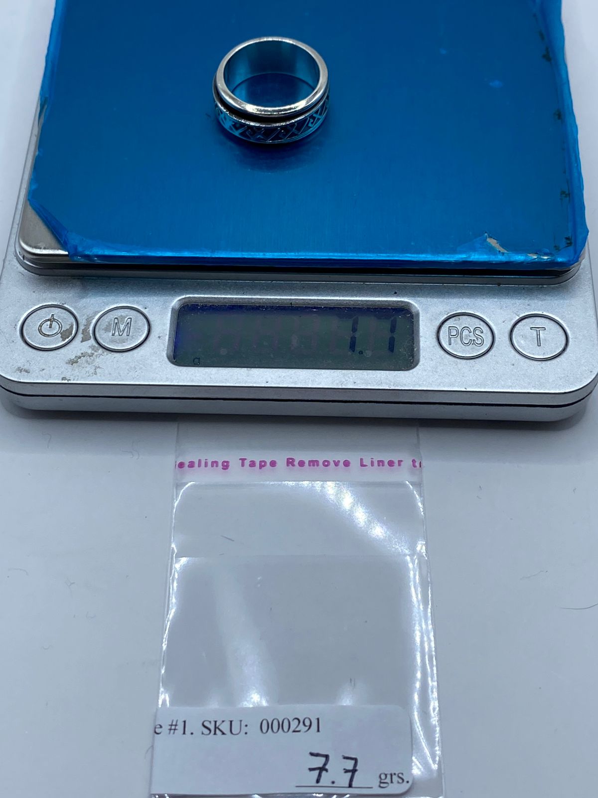 Anillo Giratorio de Plata .925 con Símbolos Geométricos