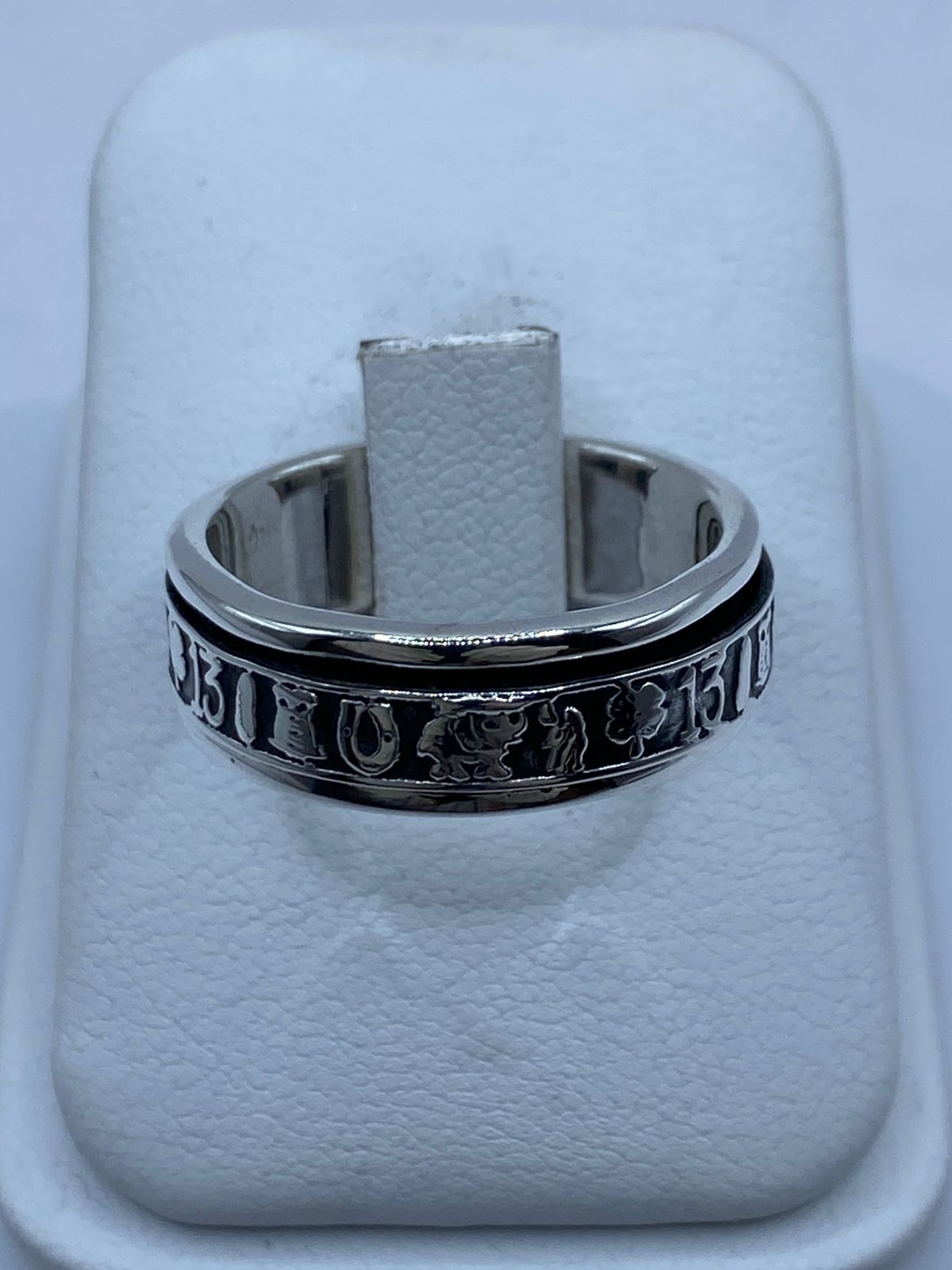 💍✨ Anillo Giratorio de Plata 925 con Símbolos de la Suerte