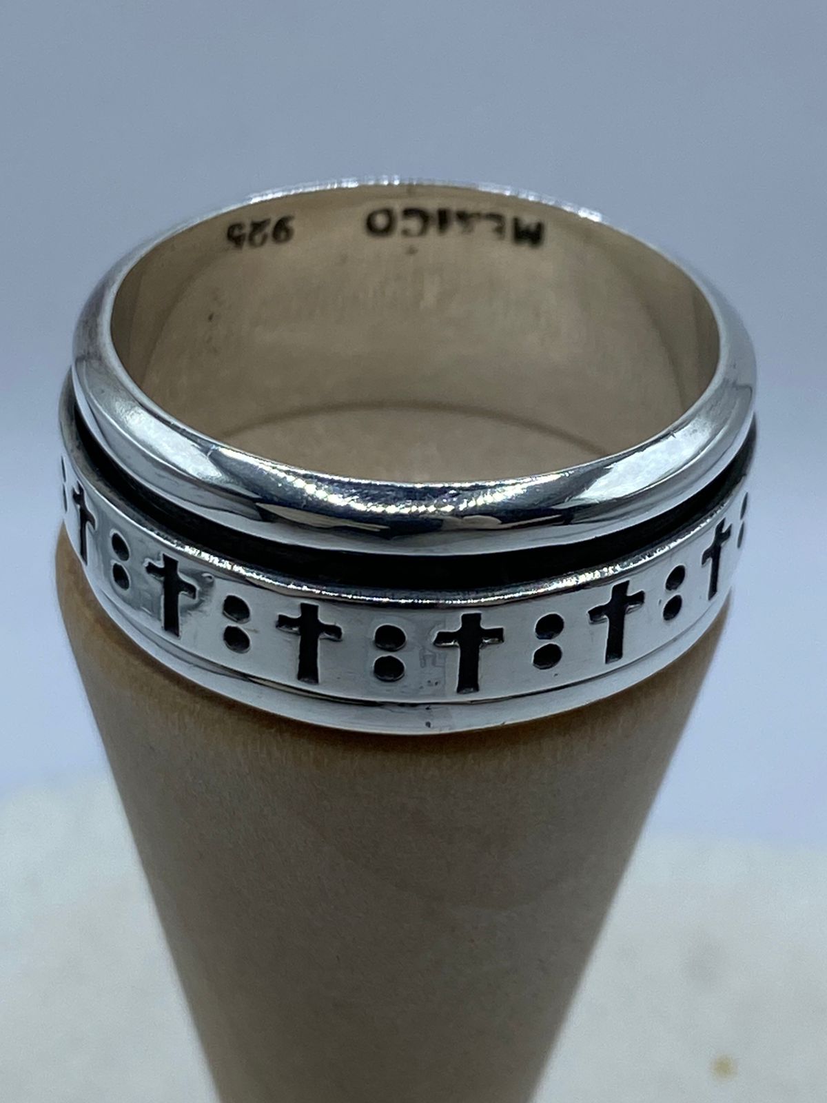 💍 Anillo Giratorio de Plata 925 con Cruce
