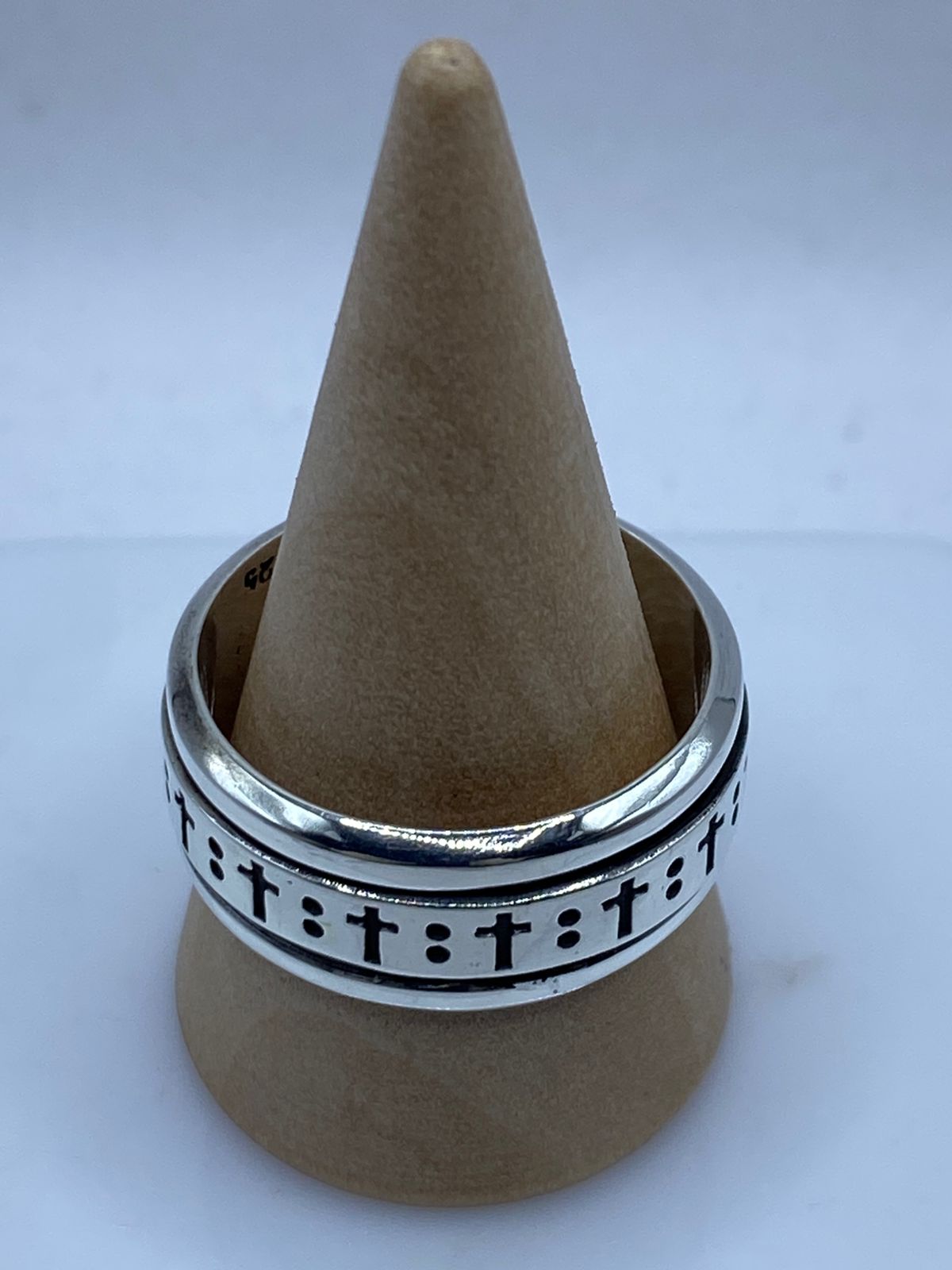 💍 Anillo Giratorio de Plata 925 con Cruce