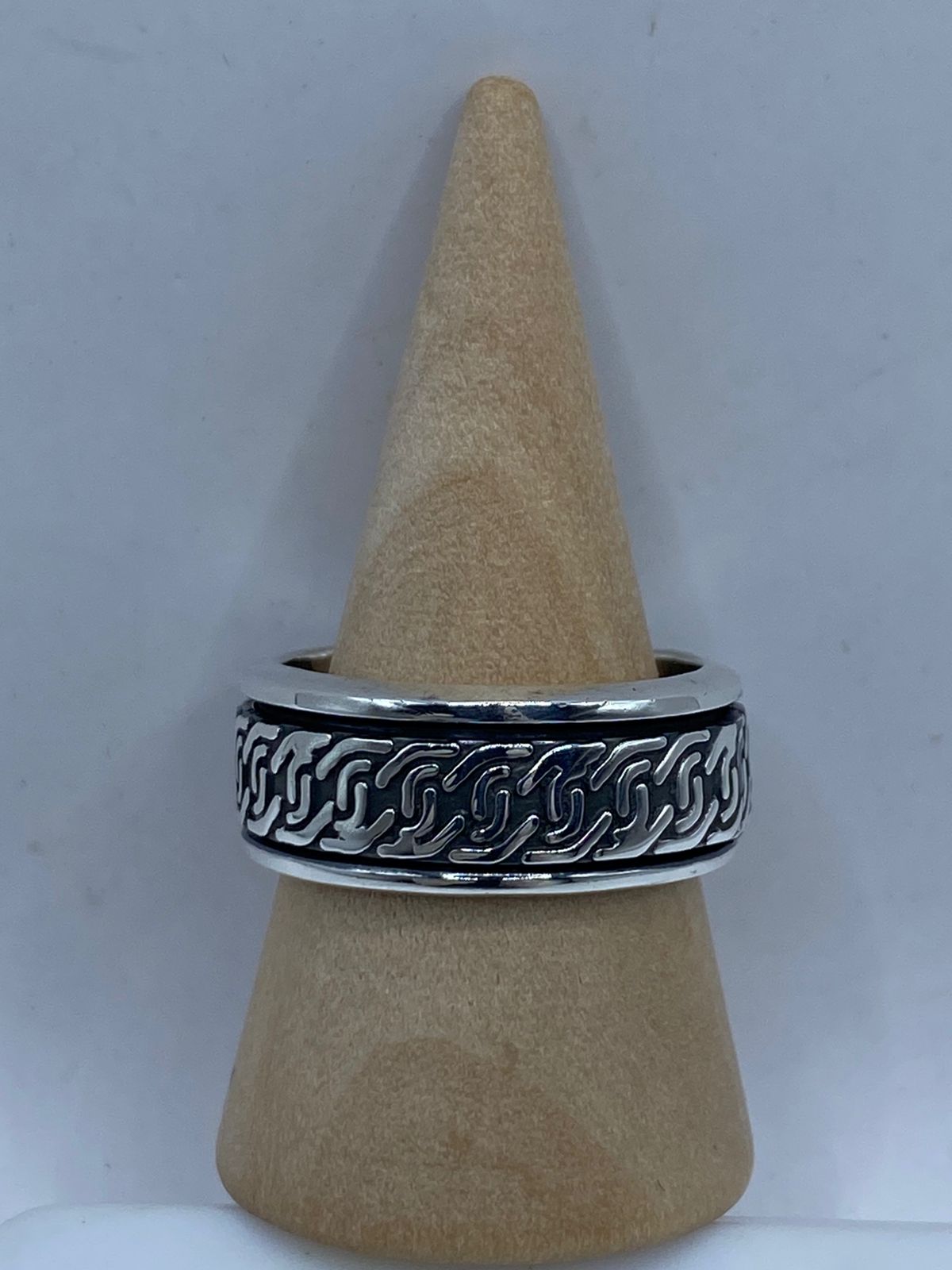 💍🔗 Anillo Giratorio de Plata 925 con Diseño de Cadena