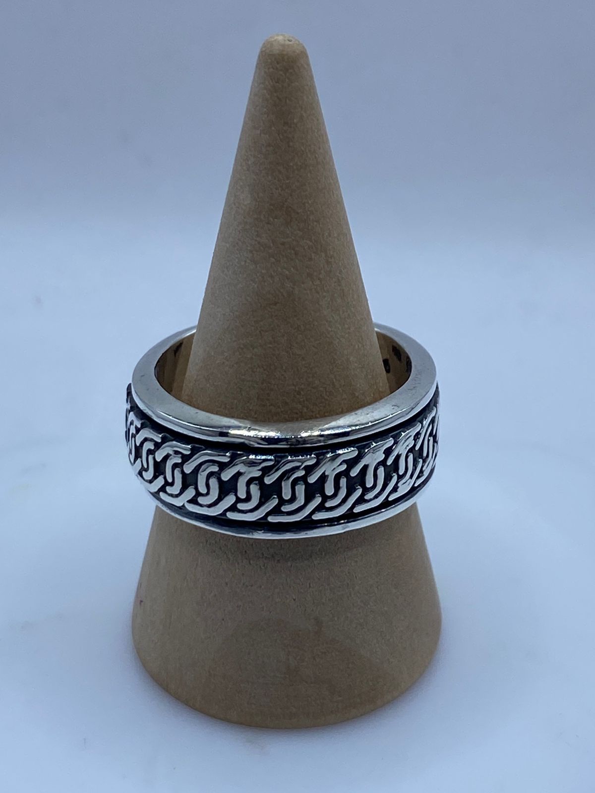 💍🔗 Anillo Giratorio de Plata 925 con Diseño de Cadena