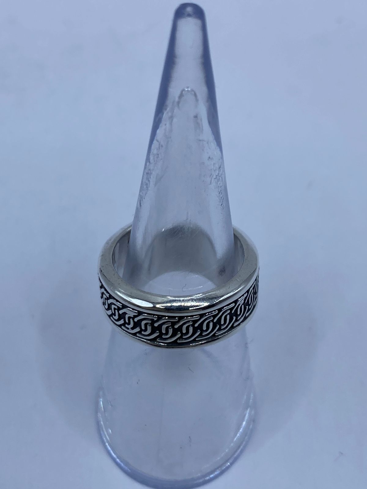 Anillo Giratorio de Plata 925 con Diseño de Cadena