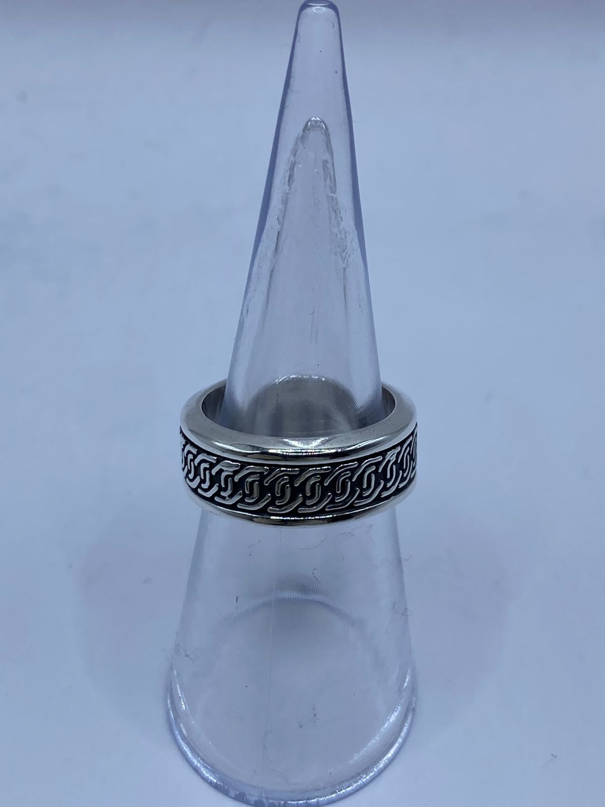 Anillo Giratorio de Plata 925 con Diseño de Cadena