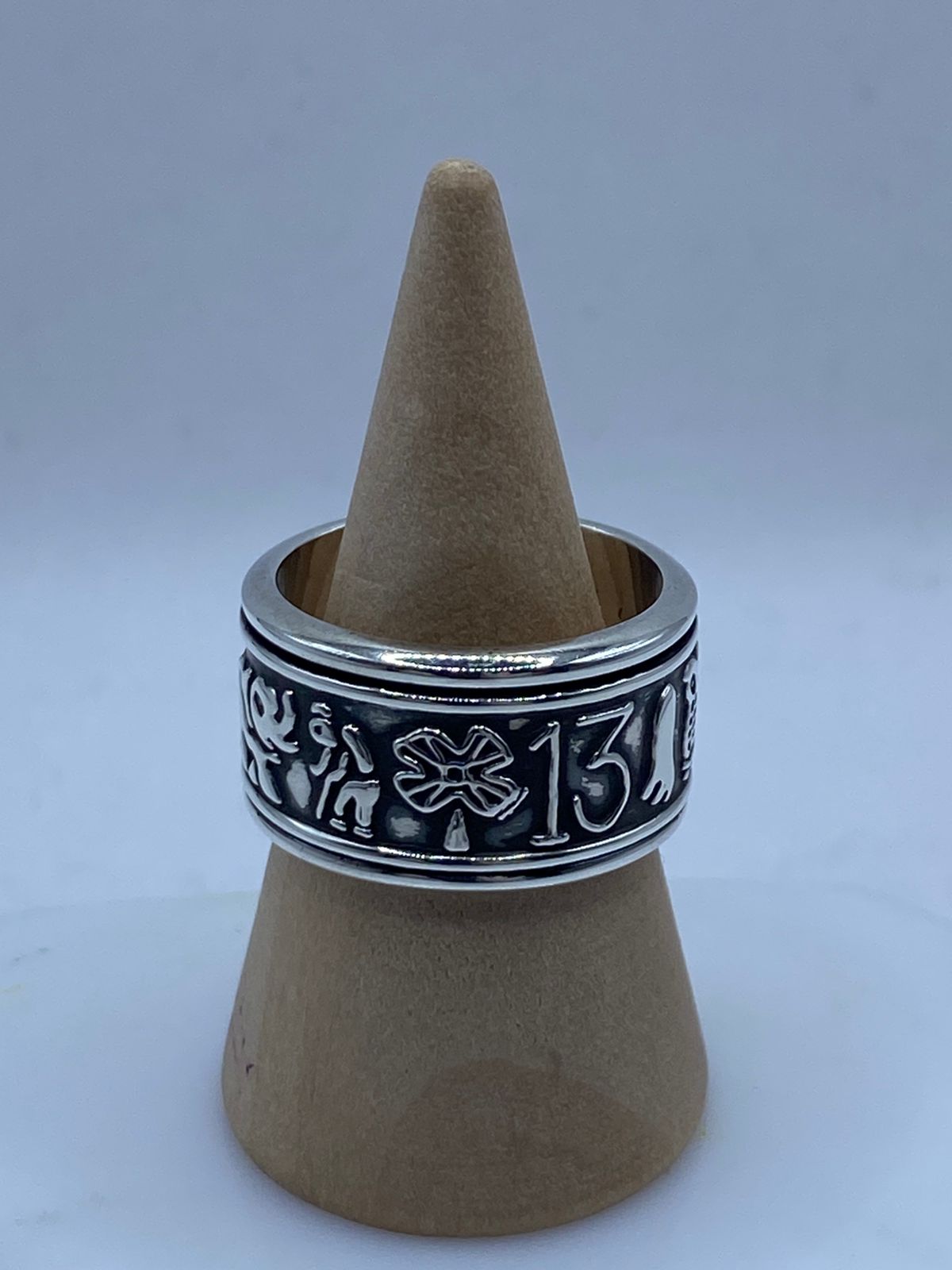 💍🐘✨ Anillo Giratorio de Plata 925 con Diseño  de Elefantes y Número 13