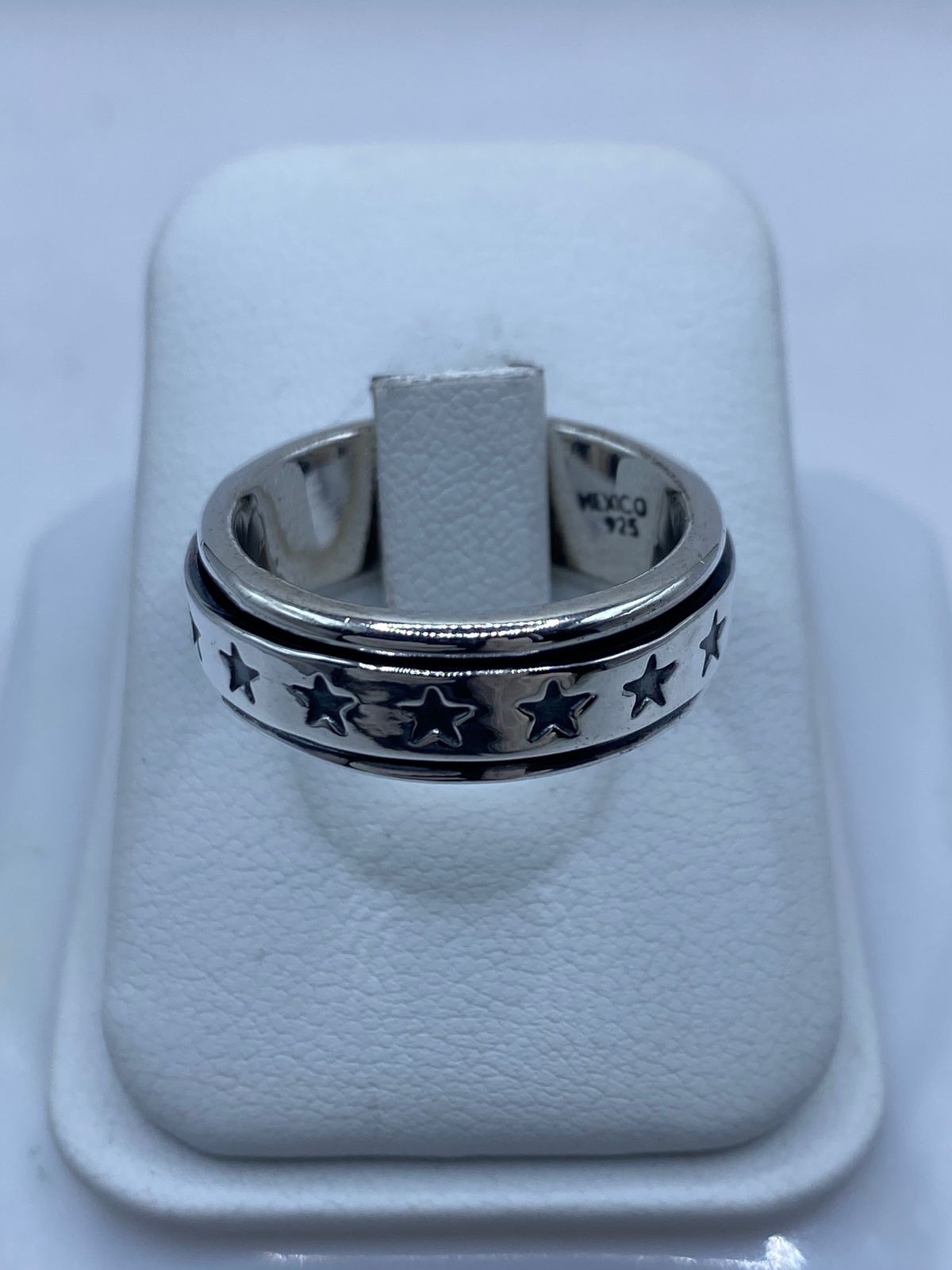 💍⭐ Anillo Giratorio de Plata 925 con Diseño de Estrellas