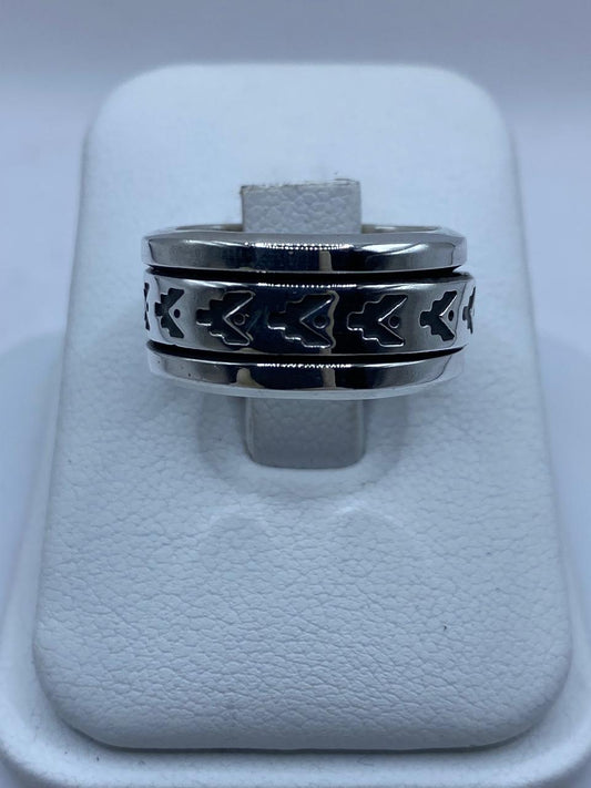 💍 Anillo Giratorio de Plata 925 con Diseño de Flechas
