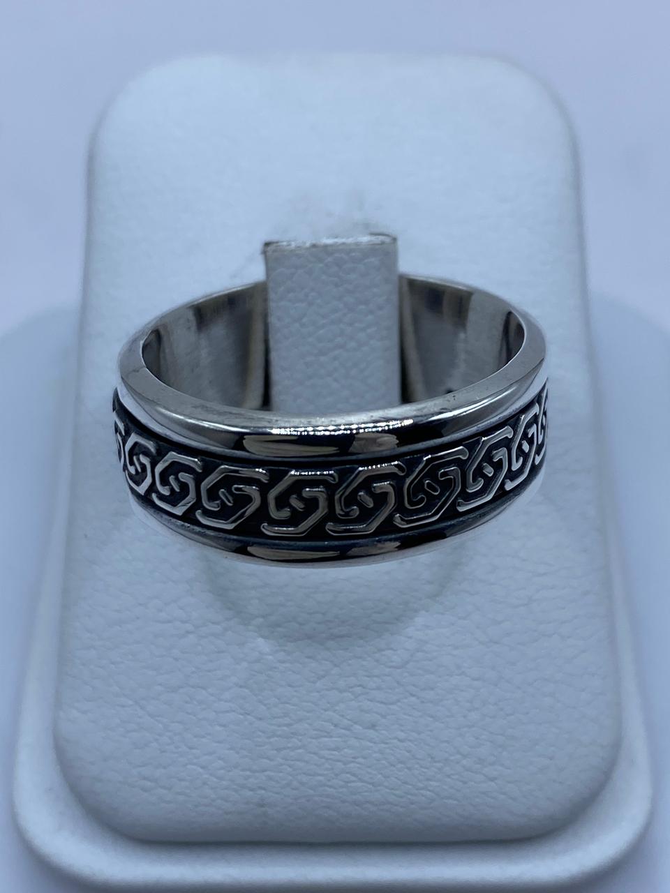 💍 Anillo Giratorio de Plata 925 con Diseño Geométrico Clásico