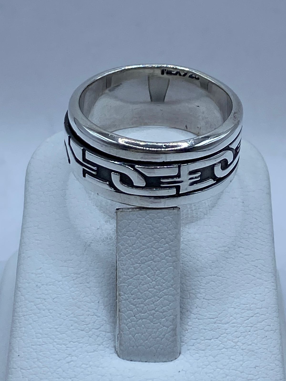 💍 Anillo Giratorio de Plata 925 con Diseño Geométrico Moderno