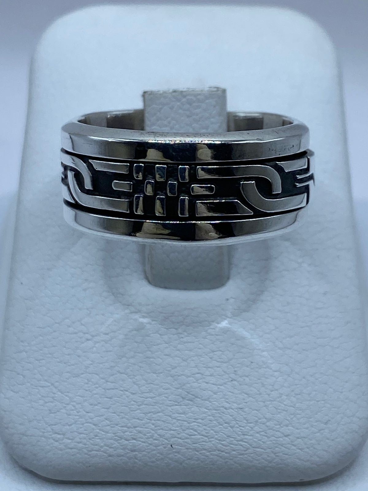 💍 Anillo Giratorio de Plata 925 con Diseño Geométrico Moderno