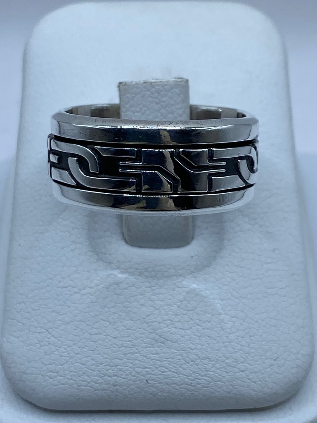 💍 Anillo Giratorio de Plata 925 con Diseño Geométrico Moderno