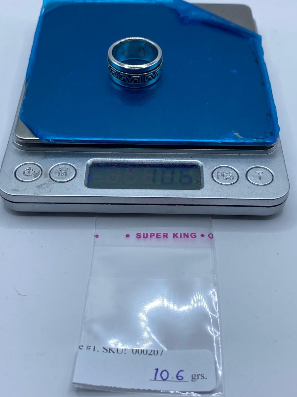 Anillo Giratorio de Plata 925 con Diseño Greca Geométrica