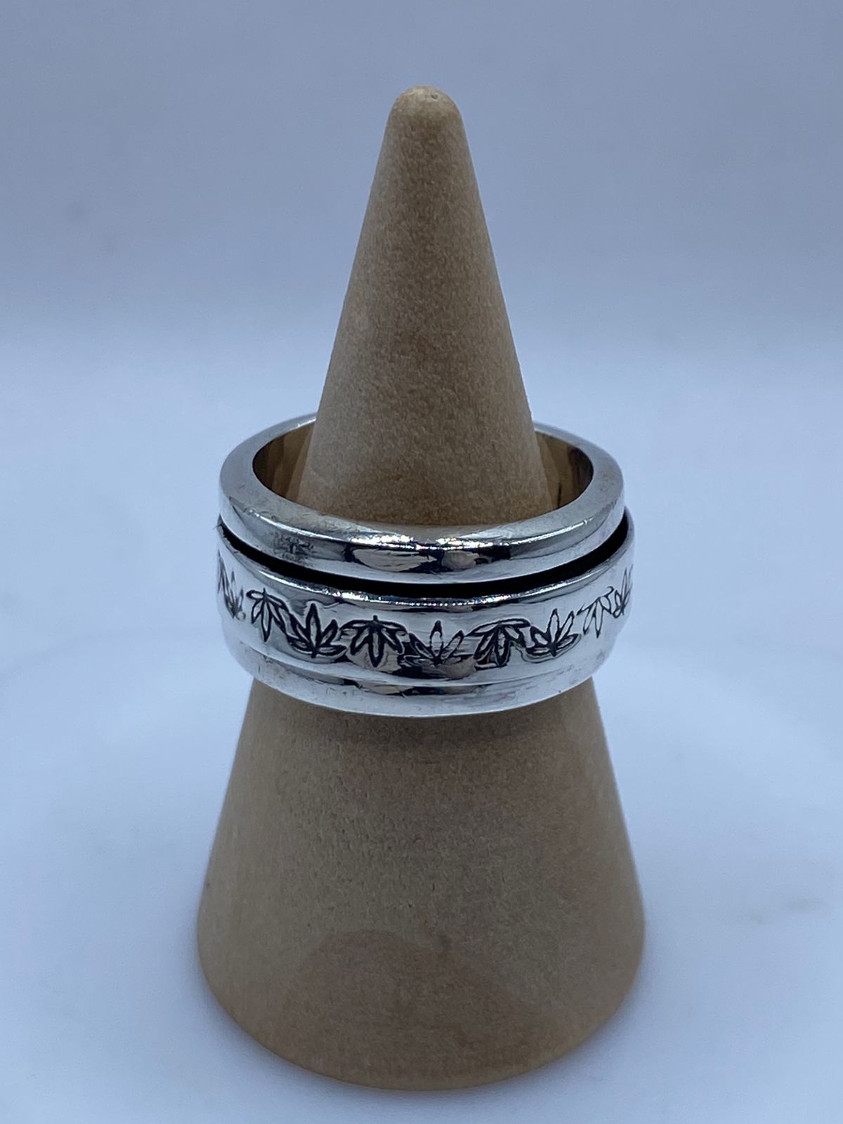 🍁💍 Anillo Giratorio de Plata 925 con Diseño de Hoja de Maple
