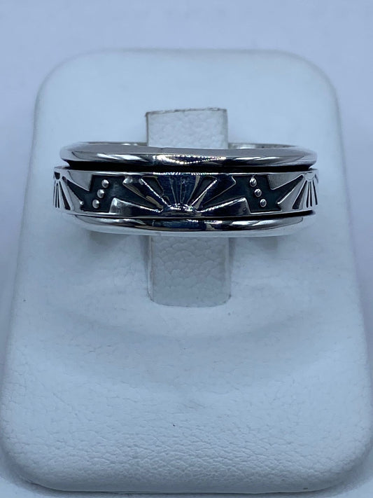 🌄Anillo Giratorio de Plata .925 con Diseño Sol Naciente