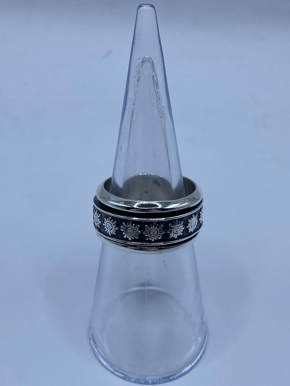 💍 Anillo Giratorio de Plata 925 con Diseño de Soles