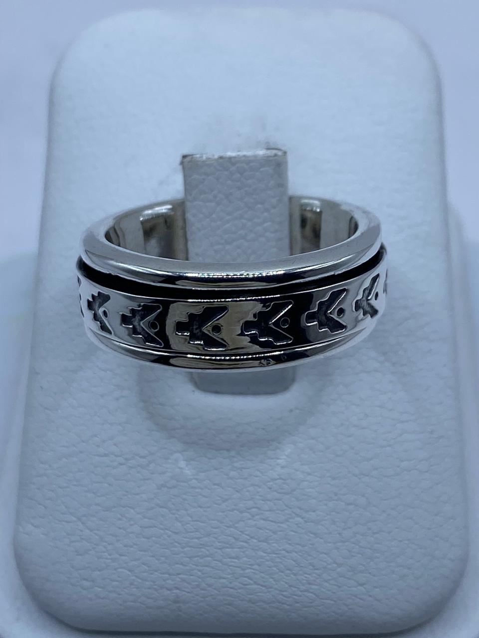 💍 Anillo Giratorio de Plata 925 con Diseño Tribal de Flechas