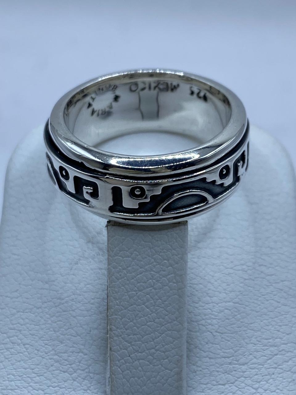 Anillo Giratorio de Plata .925 con Diseño Tribal