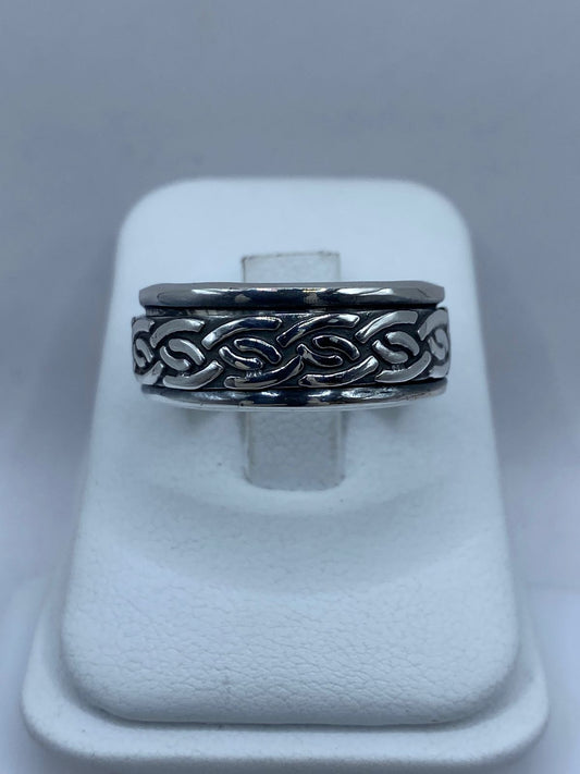 💍🔗 Anillo Giratorio de Plata 925 con Diseño Trenzado Celta  – Fuerza y Eternidad 🔄✨